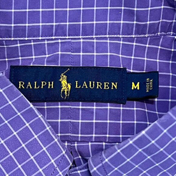 Ralph Laurens Men's M Purple Check Pattern Long Sleeve Button Down Shirt‎ - Picture 3 of 7